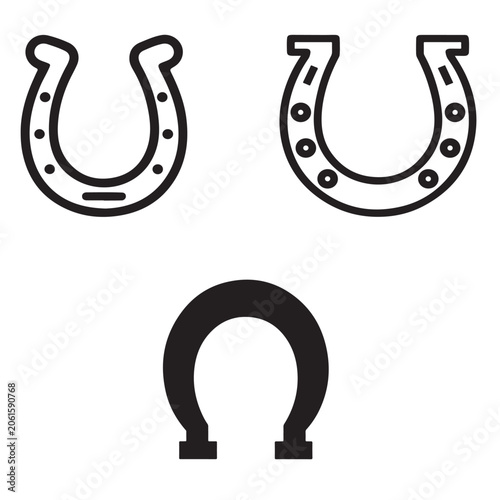 Horseshoe icon vector silhouette 
