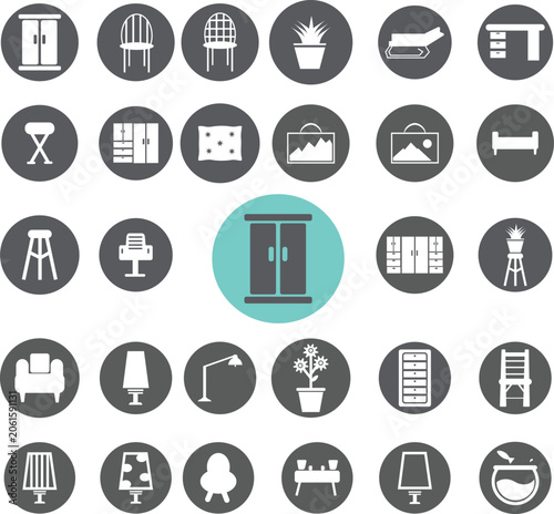 Collection of Various Icons and Symbols for Digital Interface Design Vector Illustration 