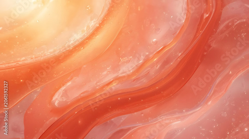 Abstract Orange Background with Swirling Patterns and Light