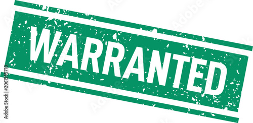Foto Warranted stamp graphic green textured seal for product guarantees and quality a