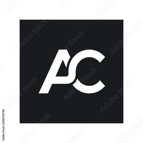 Minimalist AC letter logo on dark background.