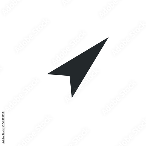 Minimalist black arrow cursor pointing up right.