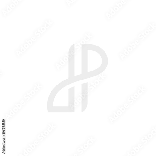 Abstract minimalist monogram logo featuring letters D and P.