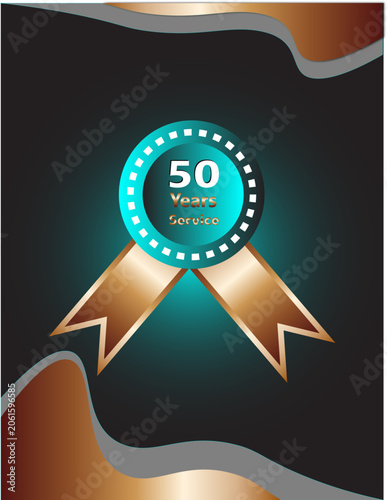 50 Years Service Anniversary Badge Design.