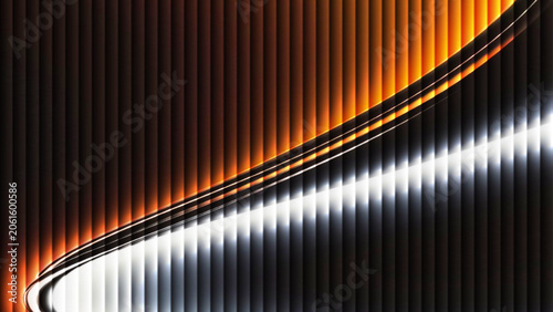 Abstract metallic striped vector background with vertical lines and steel texture illustration