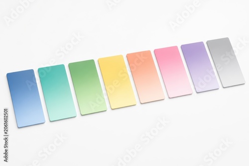 Color Gradient Samples on a White Background for Design Choices
