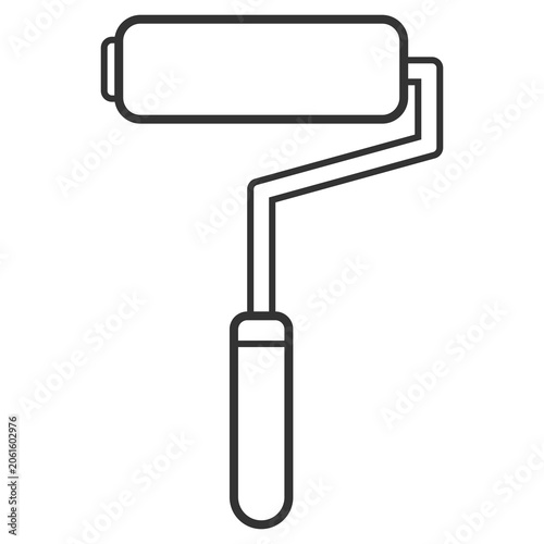 black outline paint roller icon