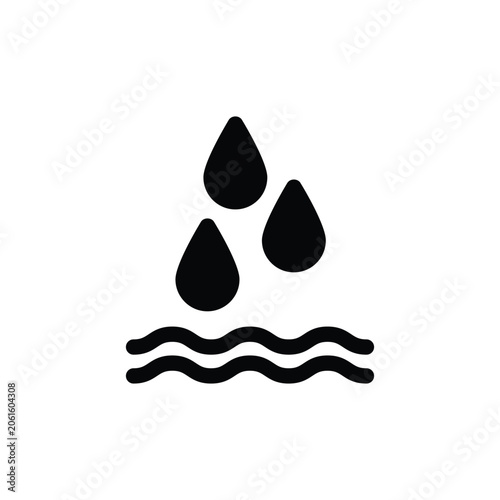 Cuadro en lienzo ocean rain solid icon vector design good for web or mobile app
