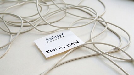 Epilepsy Awareness Concept with Uncontrolled Waves and Tangled Cables Representing Neurological Challenges