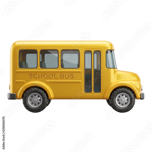 School bus 3d rendered icon