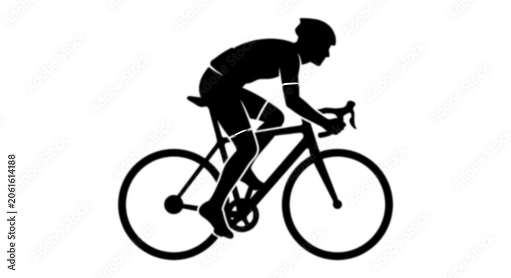 Obraz premium Black pictogram of a cyclist riding a bicycle