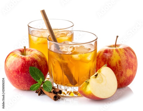 A refreshing summer drink made with apples and cinnamon