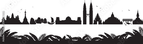Fotografia ASEAN travel destination grand vector illustration