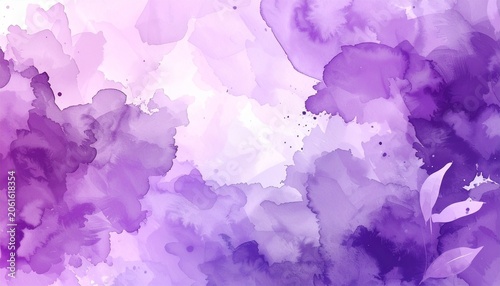 Watercolor Abstract Background with Purple Hues and Delicate Textures.
