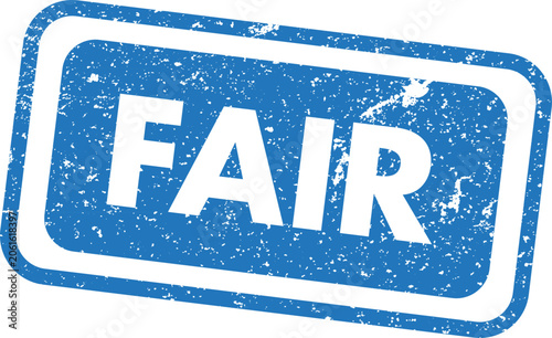 Cuadro en lienzo Fair stamp grunge isolated on white justice equity and impartiality concept