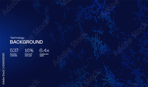 Digital data abstract with ai background blue for green vision technology. Futuristic flow transformation with concept business security for tech circuit computer. Wave cyber digital with space