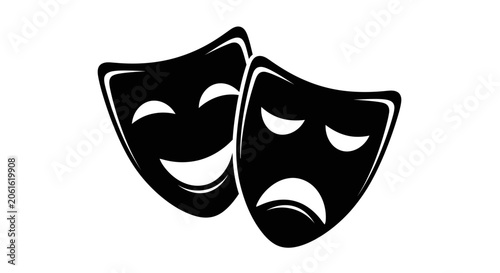 Foto Black and White Theater Masks Icon