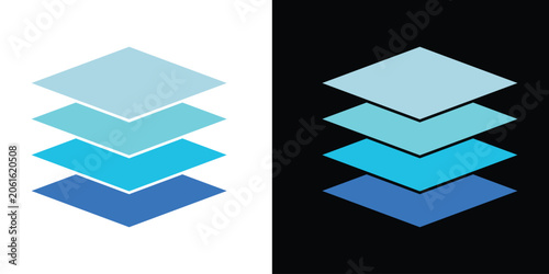 Tableau sur toile layer design arrange isolated icon with solid line style eps 10.