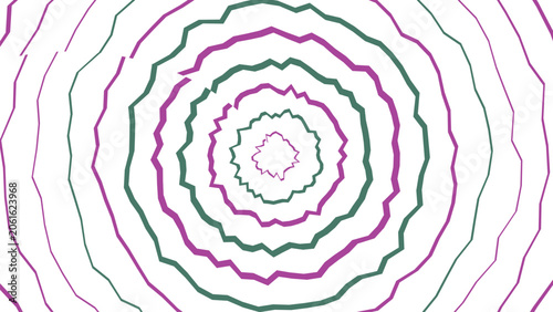 Foto Concentric wavy lines in purple and green create a mesmerizing abstract pattern