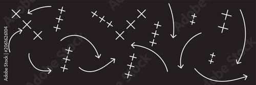 Konstfotografi Hand drawn football tactics diagram, soccer strategy play with arrows, player mo
