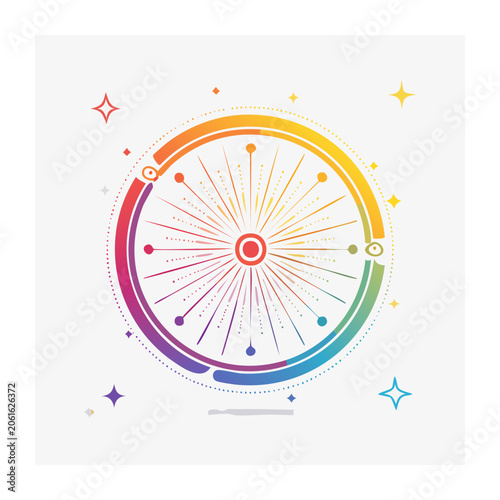 Colorful geometric mandala pattern