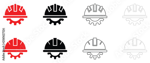 Φωτογραφία Industrial hard hat icon vector, symbolizing safety and construction hard hat ve