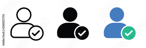 User Check Verification Status Icon Set