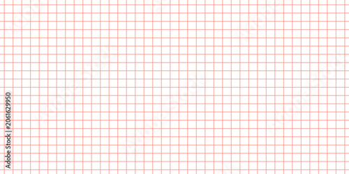 Red square grid pattern transparent background. Geometric graph paper line texture, and math notebook sheet layout. Abstract gridline blueprint vector illustration