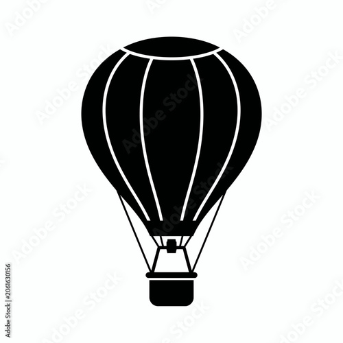 Black hot air balloon silhouette