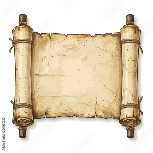 Vintage scroll with blank parchment paper