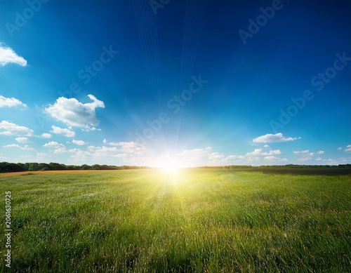 blue sky with sun