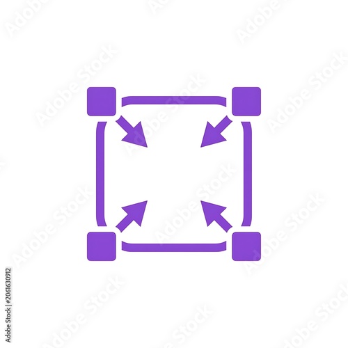 Purple square with arrows pointing inwards indicating expansion or zoom.