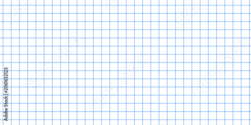 Blue square grid pattern with transparent background. Geometric graph paper line texture, and math notebook sheet layout. Abstract guideline blueprint vector illustration