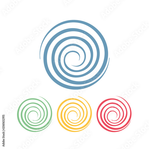 Abstract colorful spirals on white background