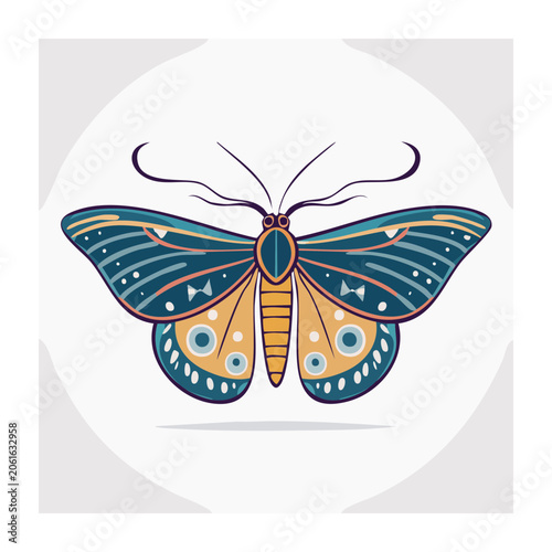 Blue and orange butterfly vector pattern