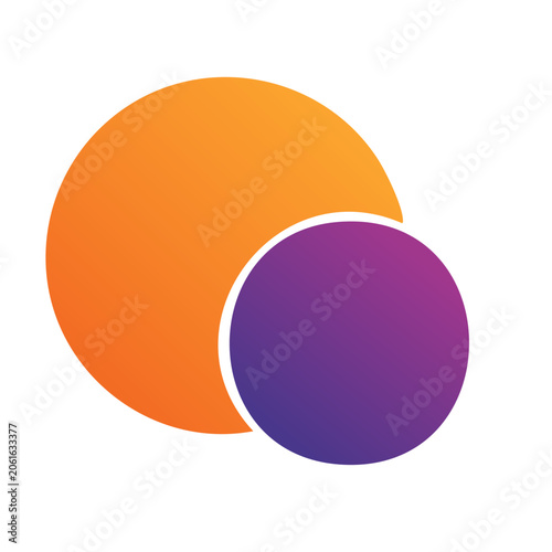 Overlapping orange and purple circles icon