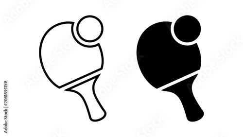 Fotografía Table Tennis Ping Pong Racket Ball Icon Vector Illustration