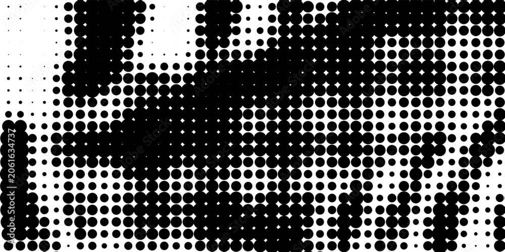 Fototapeta premium fun beautiful black and white shadow halftones retro pop art funky urban colorful comic book. Dotted halftone gradient texture. Vanishing polka dot background. vectoe ilustration