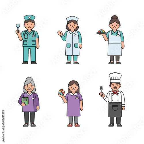 Professionals and people in various occupations.