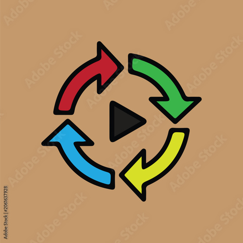 vector illustration Circular Recycling Arrows Vector Icon Illustration Design