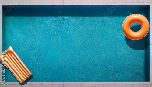 summer background with a top view of swimming pool and floats for banners cards flyers social media wallpapers etc