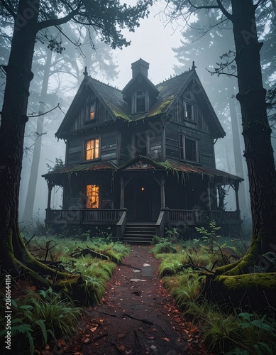 Eerie old house in woods