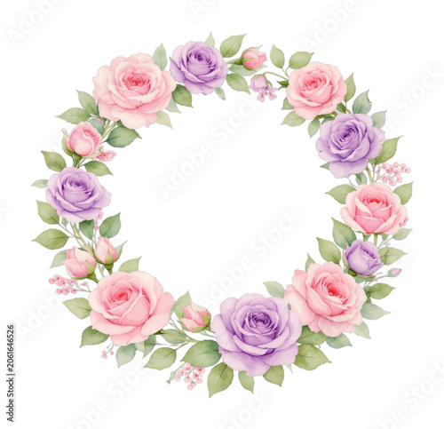PNG Elegant floral wreath illustration