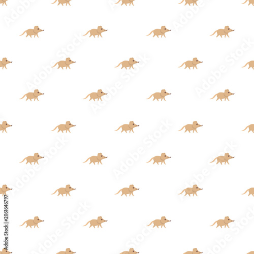 Fotografía Repeating animal pattern featuring many shrews walking across a white background