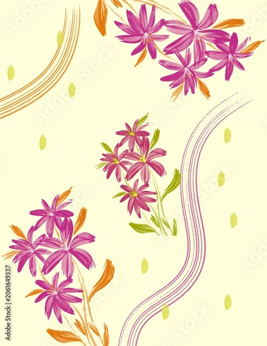 Aesthetic Lilly flowers illustration design 
