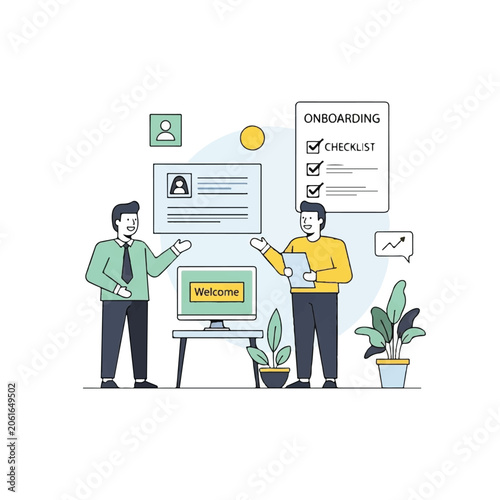Two Businessmen Discussing Onboarding Process.