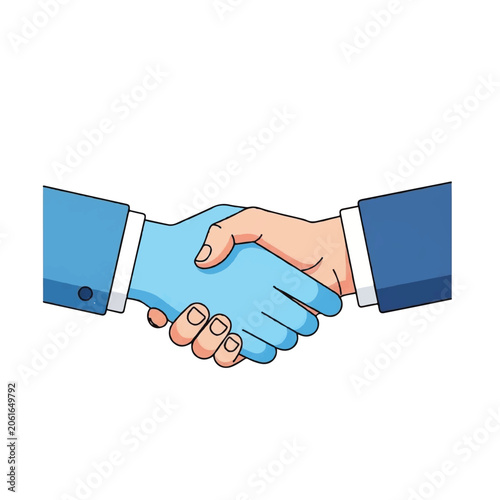 Two hands shaking in business agreement.