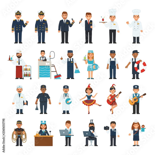Various Occupations and Professions People.