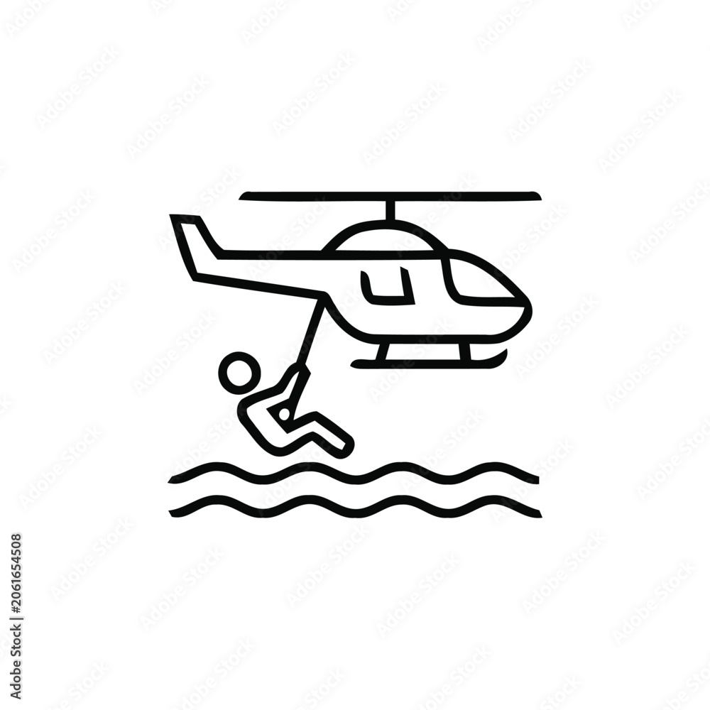 Obraz premium Rescue by Helicopter