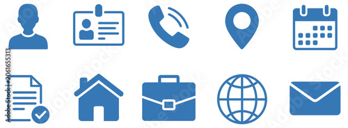 Personal Information Icons Vector minimal user profile contact details account management identity card address location calendar schedule digital graphic design